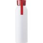 Alumnium palack, 650 ml, fehr/piros
