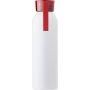 Alumnium palack, 650 ml, fehr/piros